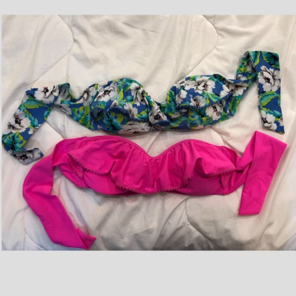 2 Strapless Bandeau Bikini Tops - 2 FOR $20